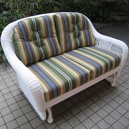 Woven Premium Deep Seat Upholstered Outdoor Double Glider